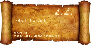 Löbel Lóránt névjegykártya